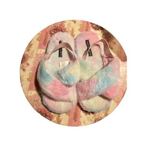🌟🔥 BOGO Sale🔥🌟
 French Connection Tie Dye Fuzzy Flip Flops